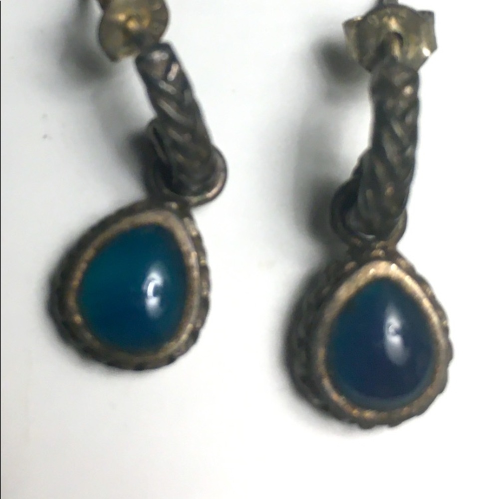 Sterling blue stone earrings.